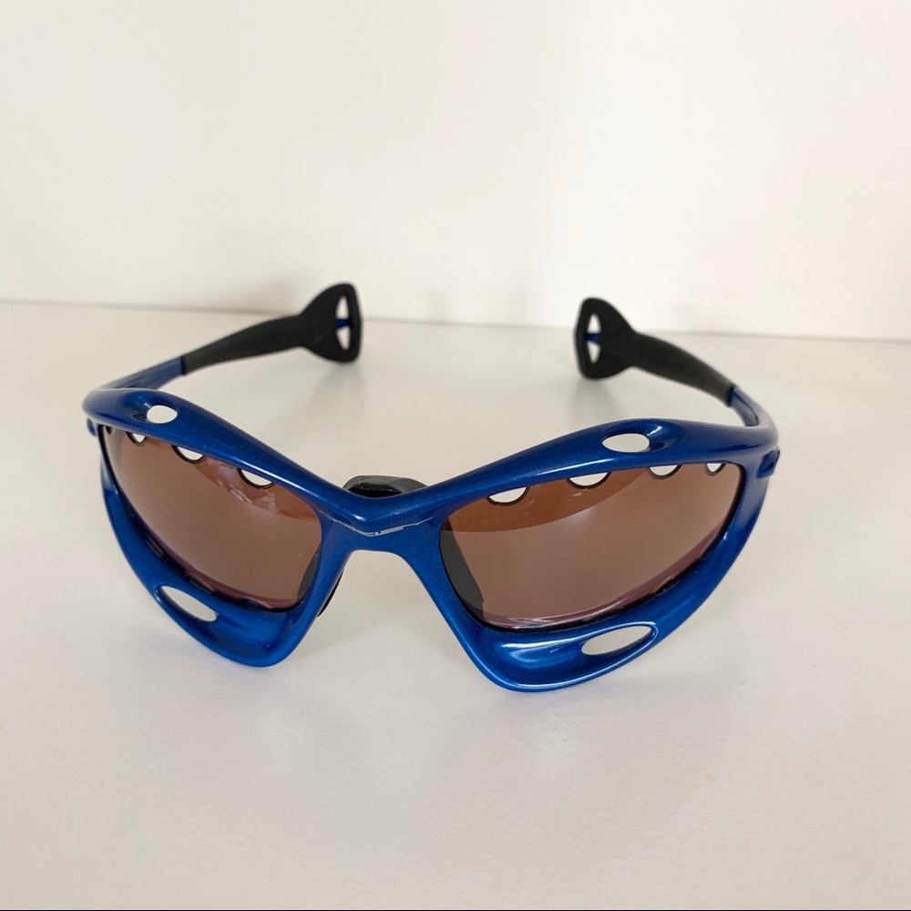 Vintage Oakley OG Pro racing jacket sunglasses in blue - Picture 4 of 16